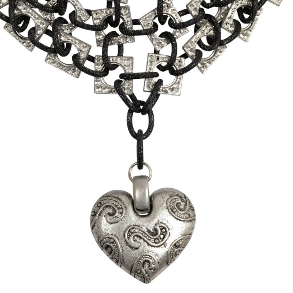 VTG BARNEYS NY Y2K 90’s CHAINMAIL METAL NEO PUNK GOTH ARTISAN CHOKER FESTIVAL - Picture 5 of 7